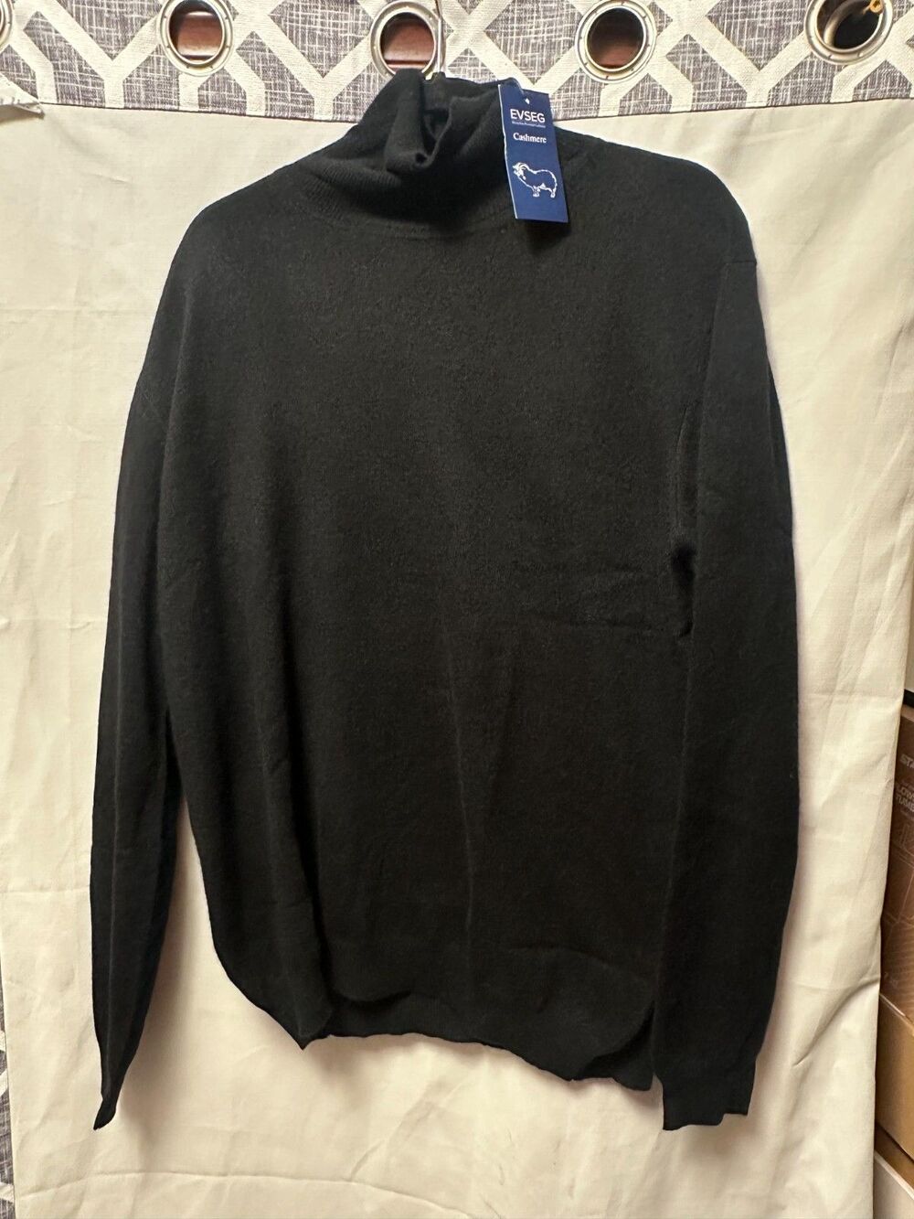 NWT Evseg 100% Cashmere Men's Turtleneck Sweater In Black Size XXL